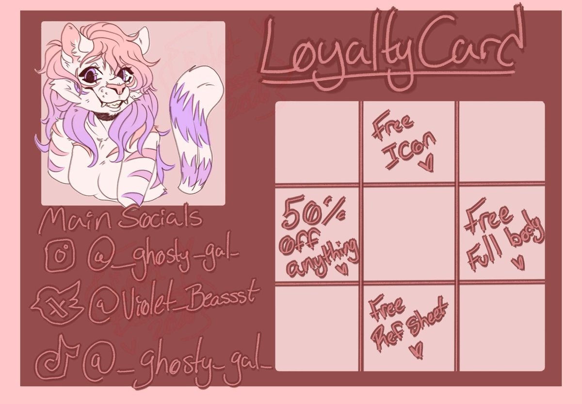 Violet_Beassst's tweet photo. I now have a loyalty card, if you would like to claim yours just dm me or comment and then you have one for when you commission me! https://t.co/ENHzwk3lXv