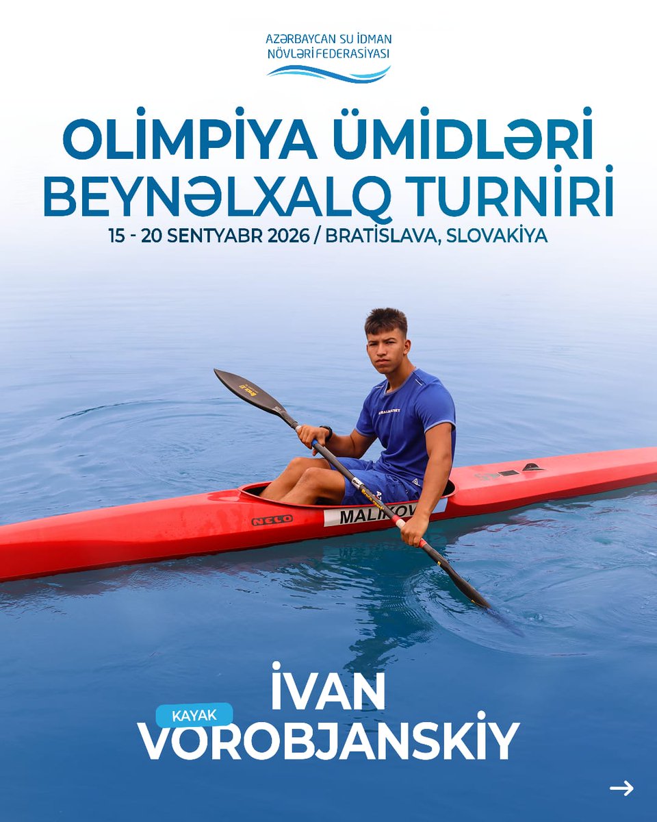 AzeWSF's tweet photo. Azərbaycan Su İdman Növləri Federasiyası yarışda 6 idmançı ilə təmsil olunacaq.
Kayak yarışlarında Mustafa Vəlizadə, Elmir Tarverdiyev və İvan Vorobjanskiy, kanoe yarışlarında isə Hüseyn Səmədli, Fəxri Sadıqlı və Vaqif Mustafazadə mübarizə aparacaqlar. https://t.co/QftcOMn5Lx