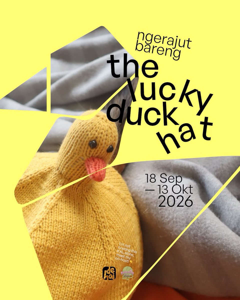 wayanayu_'s tweet photo. [rt &amp; likes are very appreciated 💓]

haloo, teman-teman. aku datang membawa kabar baruuu.

kweek.. kweek…

jadi untuk The Lucky Duck Hat kit yang kemarin jadi project donasi, akan berlanjut jadi project KAL. yeaay!! 🥳🦆 https://t.co/CBbqumlc0h
