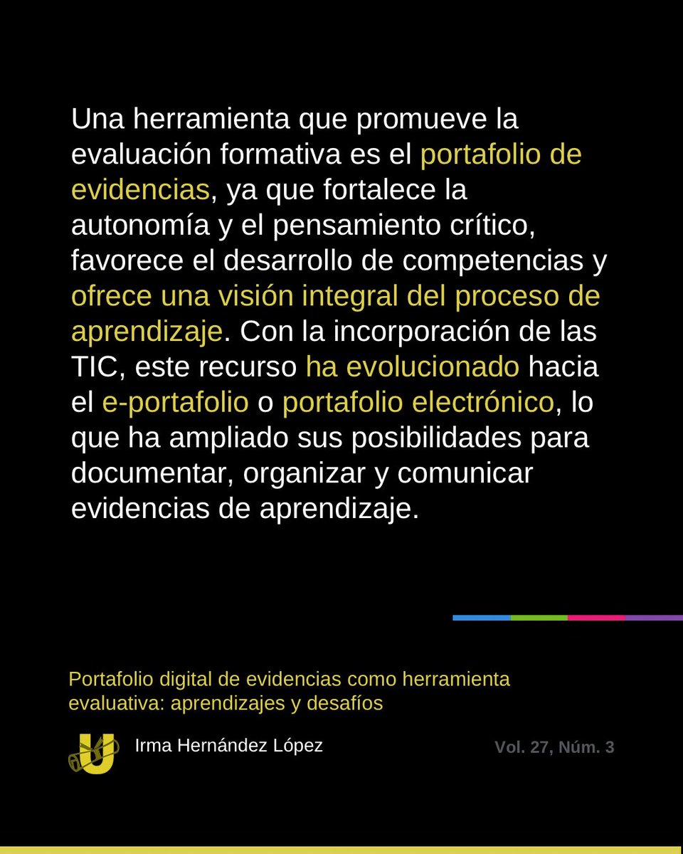 rdu_unam's tweet photo. 📖Transitar de un modelo de evaluación tradicional, centrado en exámenes, 📃ensayos y 📑reportes, a uno participativo y continuo basado en el 📁portafolio digital💻 de evidencias plantea desafíos académicos y emocionales💽
🔗https://t.co/HmLE1RpXlZ https://t.co/Rq5FPd8LlX