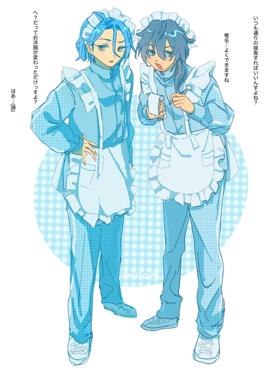 niki_to_ore's tweet photo. クレビ寒色暖色メイドさん🩵🐝🩷 https://t.co/dqFXg12QzL