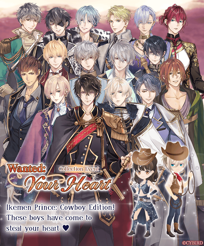 ikepri_en's tweet photo. The first English Original Collection Event, Wanted: Your Heart, is Happening Now!

Change into cowboy outfits and ride into the wild west with your prince! 🏇🏇

Get Exchange Tickets and free items too!

#ikepri #otome https://t.co/XppEaTY0NZ