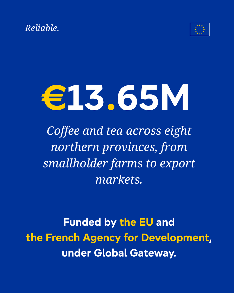 euinlaos's tweet photo. ☕🌿 In northern Laos, thousands of smallholder farmers work hard every day to grow coffee and tea that can compete in international markets.

That’s where Green CUP comes in, the EU co-funded project under the #EUGlobalGateway initiative.

#Reliable. And that’s the whole point. https://t.co/ALv91i9uOZ