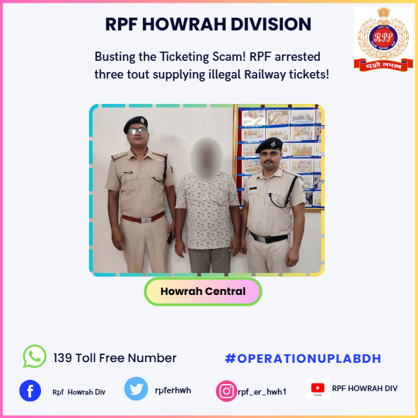 rpferhwh's tweet photo. #Operationuplabdh
Busting the Ticketing Scam! RPF arrested three tout supplying illegal Railway tickets! @RPF_INDIA @ErRpf @drmhowrah https://t.co/rPip5XWxrU
