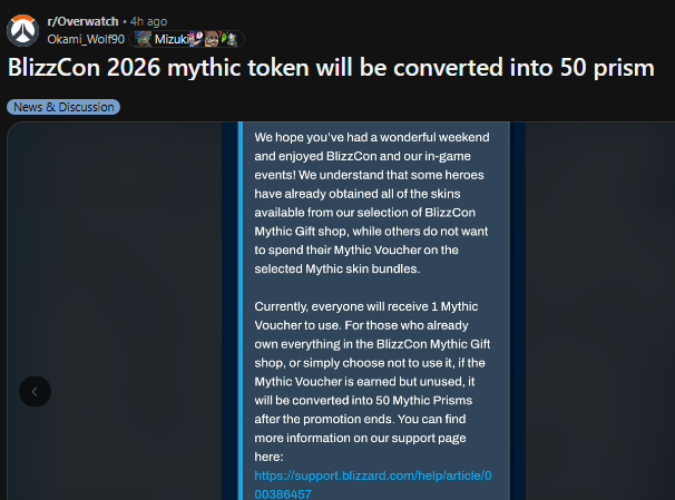 relimors's tweet photo. Pls be clearer with announcements like this 😭
Many of us thought the 50 prisms were only for ppl who owned all the skins, so we used our vouchers
Later, we learned unused vouchers would become 50 prisms even if you didn’t own every mythic
I would’ve saved mine if this was clear https://t.co/CVJqSM1m39