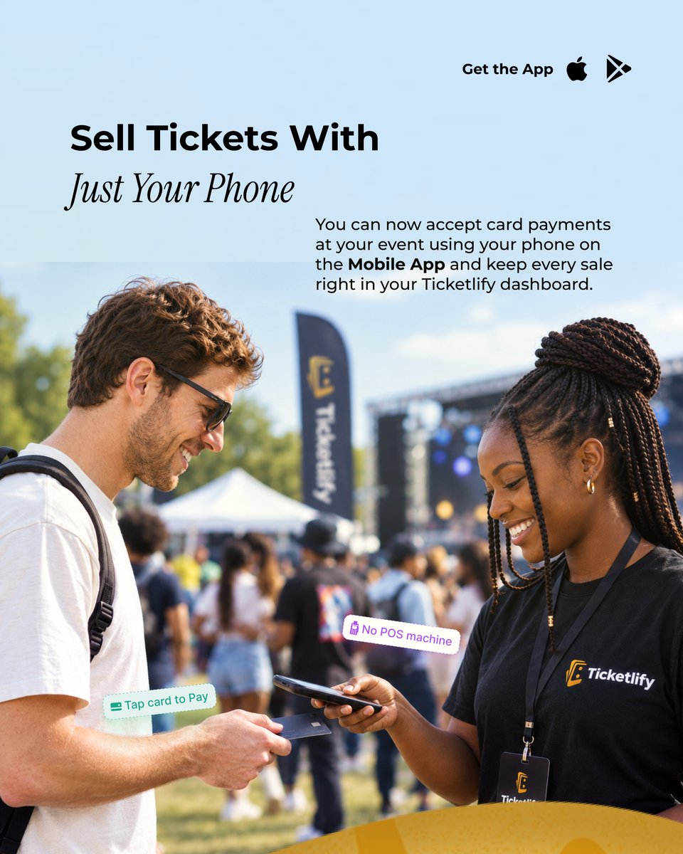 TicketlifyonX's tweet photo. ๐ Tap to Pay is now live on Ticketlify!
Organisers, sell tickets at the door with just your NFC-enabled phone.
Let attendees tap their contactless card, collect payment and keep the event moving.
No POS. Just tap, get paid & sell.
#Ticketlify #TapToPay https://t.co/JrL1GQzc7q
