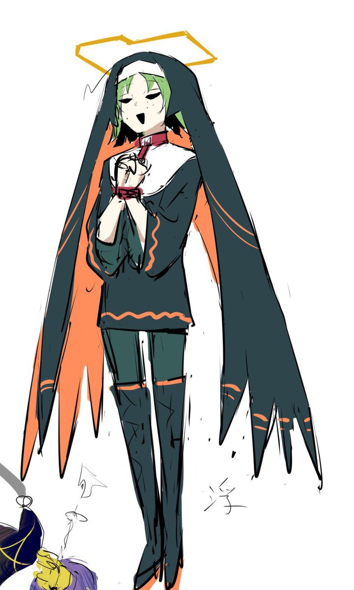 Alexander1013A's tweet photo. I have a feeling that Calogado's new nun design is not actually a nun, but a possessed person because of the tied hands
Cr avogado6 of course https://t.co/5Dd7KzV0Z6