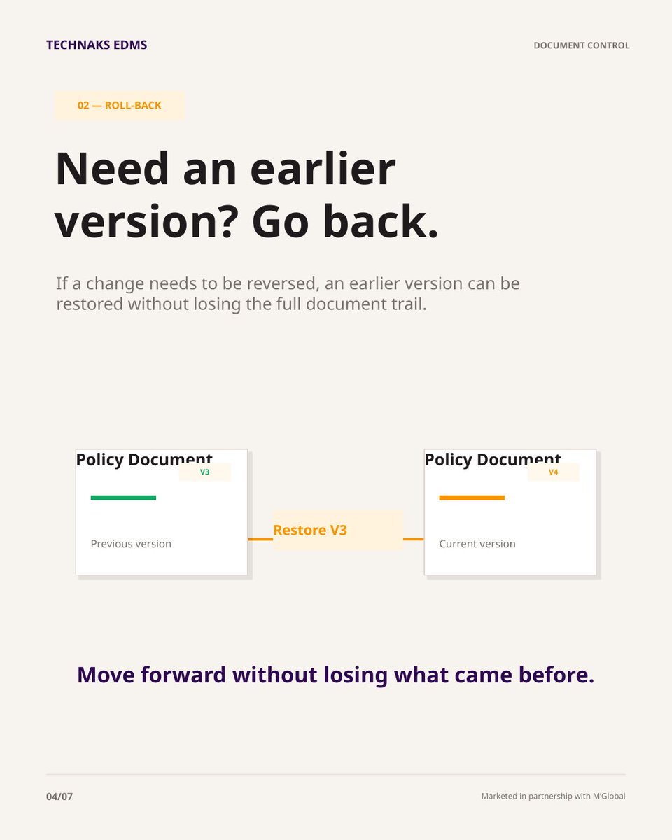 mglobalbconsult's tweet photo. Final.docx Final_v2.docx Final_FINAL.docx

Document version confusion doesn’t have to be part of your workflow.

With Technaks EDMS: ✓ Automatic version history ✓ Roll-back ✓ Tamper-evident audit trail

📞 Call +254 799 863 070 for more details.
#EDMS #DocumentManagement https://t.co/xkpQ2sXjp0