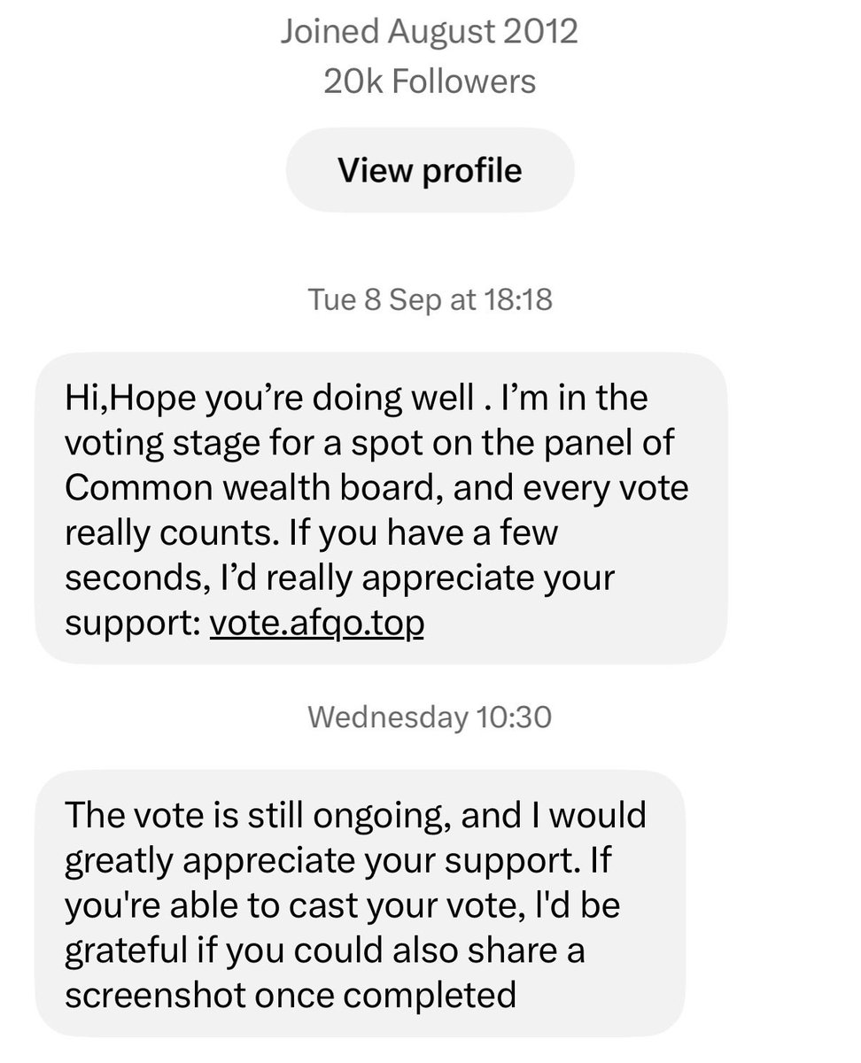 jabberworks's tweet photo. If you get this sort of direct message, it’s a sign that an account’s been hacked. Don’t click the link! https://t.co/Js8Q51BwDO