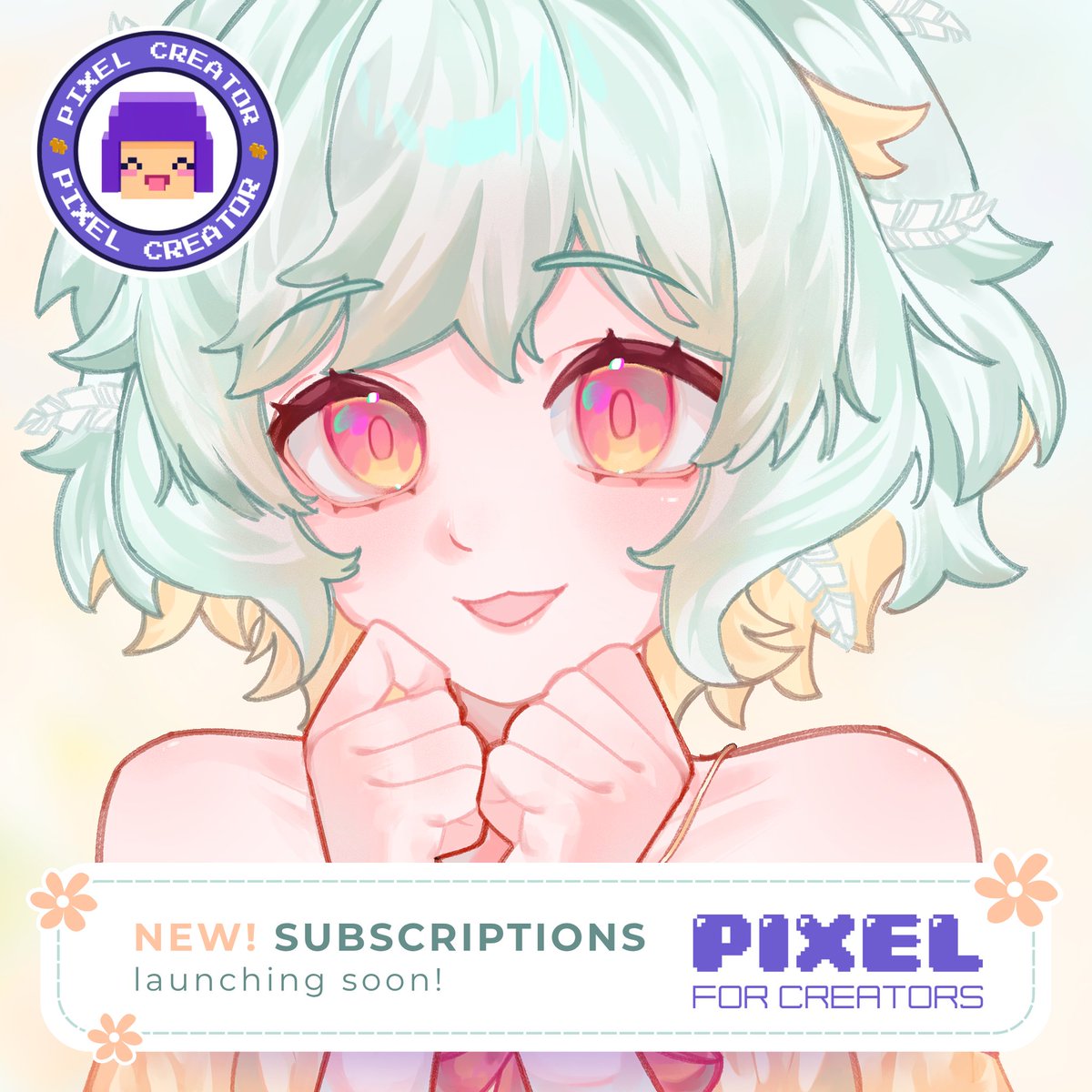 bebeduckVT's tweet photo. ⌜♡ announcement.ᐟ ♡⌟

bibe will be among the first in the world to launch SUBSCRIPTIONS at @Pixel4Creators! yipi!💚✨blessings and inducktrination for all duckultists may be received here moving forward, oki?

join #PIXELforCreators.
- ᰔ.ᐟ sign up with code: BEBEDUCKVT