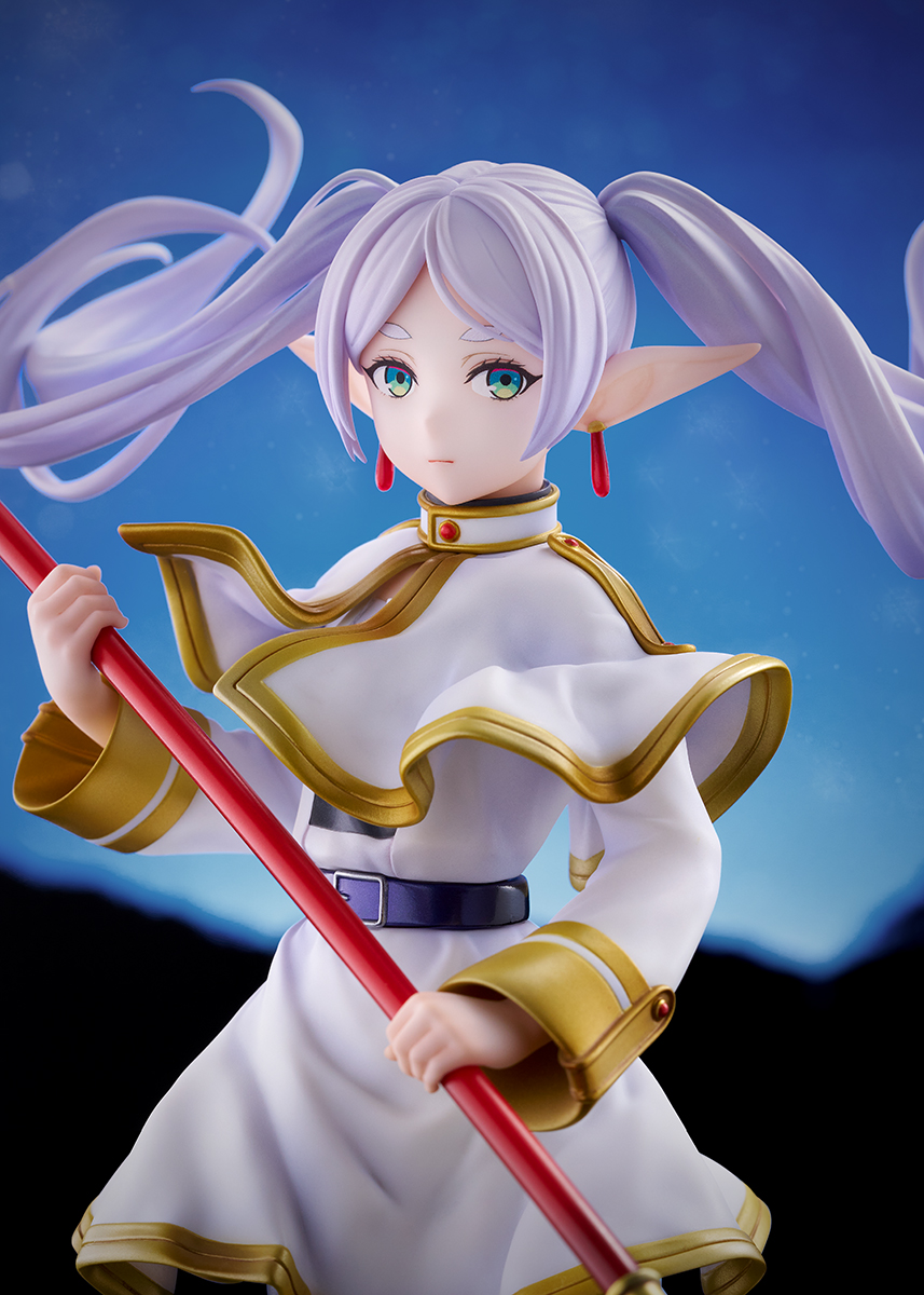 quesq_info's tweet photo. TVアニメ「葬送のフリーレン」から、1000年以上生きる魔法使い 主人公フリーレンをフィギュア化しました。
大きくうねる髪や舞い上がるケープが浮遊感を感じさせる、天空に浮かぶシーンをイメージ🌕
明日18日（金）から、全国ホビーショップ、ECサイトで予約受付開始です🙇‍♂️

#フリーレン #frieren https://t.co/sra7Dub7bd