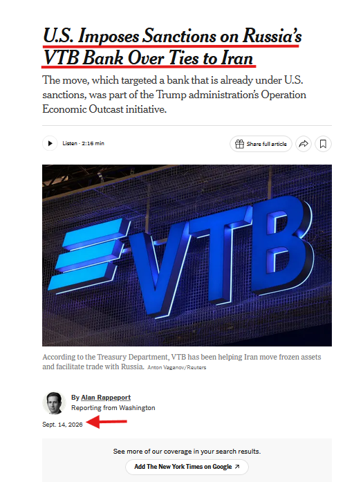 TheDebriefing17's tweet photo. 🤔Treasury Secretary Bessent said a large unnamed bank was about to be sanctioned.
Today we learned which one.
VTB Bank. Russia's second-largest financial institution. State-owned. Already the most sanctioned bank on earth after the 2022 Ukraine designations.
Today, Treasury designated VTB again under a completely different legal authority. Not for Ukraine. For Iran.
Operation Economic Outcast, Phase 7.
VTB established correspondent relationships with sanctioned Iranian banks. It opened a representative office in Tehran in 2023 the first Russian bank to do so. It took steps to move billions of dollars in frozen Iranian assets. It built a rial-ruble settlement system designed to increase bilateral trade between Russia and Iran while bypassing the dollar entirely.
Treasury designated VTB under Executive Order 13902, which targets Iran's financial sector. The 2022 designation was under Executive Order 14024, which targets Russia.
Two executive orders. Two separate legal tracks. Two independent designations on the same bank.
Here is why that matters more than anything else in the last three weeks.
If the United States and Russia reach a deal to end the Ukraine war if the Bessent-Siluanov bilateral produces sanctions relief the Ukraine designation can be addressed. That's the accommodation lane. That's the GL 131J extensions. That's the Witkoff-Kushner team sitting in the Kremlin with the acting head of OFAC last week.
The Iran designation cannot be addressed through that lane. It operates on a separate legal basis. It requires separate justification to remove. Even in a scenario where every Ukraine-related sanction on VTB is lifted, the Iran designation stays.
Treasury just put a lock on Russia's second-largest bank that the Russia diplomacy track cannot open.
The same week Russia floated a trilateral meeting between Putin, Trump, and Xi.
The same day the CLARITY Act goes to cloture in the Senate.
Twenty-one days ago, Bessent launched Operation Economic Outcast and called it "Economic D-Day." Here is what those twenty-one days look like:
Phase 1 August 24: sixty entities designated, Iran's digital asset sector sanctioned for the first time.
Phase 2 August 28: UAE banking corridor severed.
Phase 3 August 30: Egyptian state bank cut from the dollar. Hong Kong front company designated.
Phase 4 September 4: Turkish bank designated for converting Iranian oil revenues to gold.
Phase 5 September 8: every remaining Iranian airline grounded. Procurement networks in five countries designated. Three aviation general licenses suspended.
Phase 6 September 10: Kata'ib Hizballah commanders and Hizballah financial networks designated three layers deep. Gold-hawala-Dubai smuggling corridor mapped. Licensing policy changed to presumption of denial. FinCEN whistleblower bulletin issued.
Phase 7 today: Russia's second-largest bank designated under Iran authorities, creating a dual-track designation that survives any Russia accommodation deal.
Seven phases. Twenty-one days. Small banks, then corridors, then airlines, then proxy networks, and now a state-owned institution of a nuclear-armed country.
And one more thing from today's press release. Treasury said that this week it is meeting directly with global financial institutions to "arm them with the information they need to shut down revenue streams and procurement networks tied to the Iranian regime."
They are not waiting for banks to read the Federal Register. They are briefing them in person. Handing over the intelligence. Telling them exactly where to look and what to cut.
At the G20 three weeks ago, Bessent said this group would "end this 47-year horrendous reign."
He is running the schedule he described.
I am the guy on the couch, and you have been debriefed.
