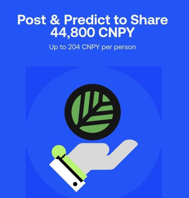 HarryA7H0's tweet photo. CNPY CandyDrop with a prize pool of up to 851,200 CNPY 🎁

👉 Join:
https://t.co/68EwkibjNs

You can also join the BTC Price Prediction task and predict BTC price for Sep 18, 2026 

The top 200 closest predictions can receive extra rewards

#GateBooster #CandyDrop #CNPY https://t.co/SPd77iLxzG