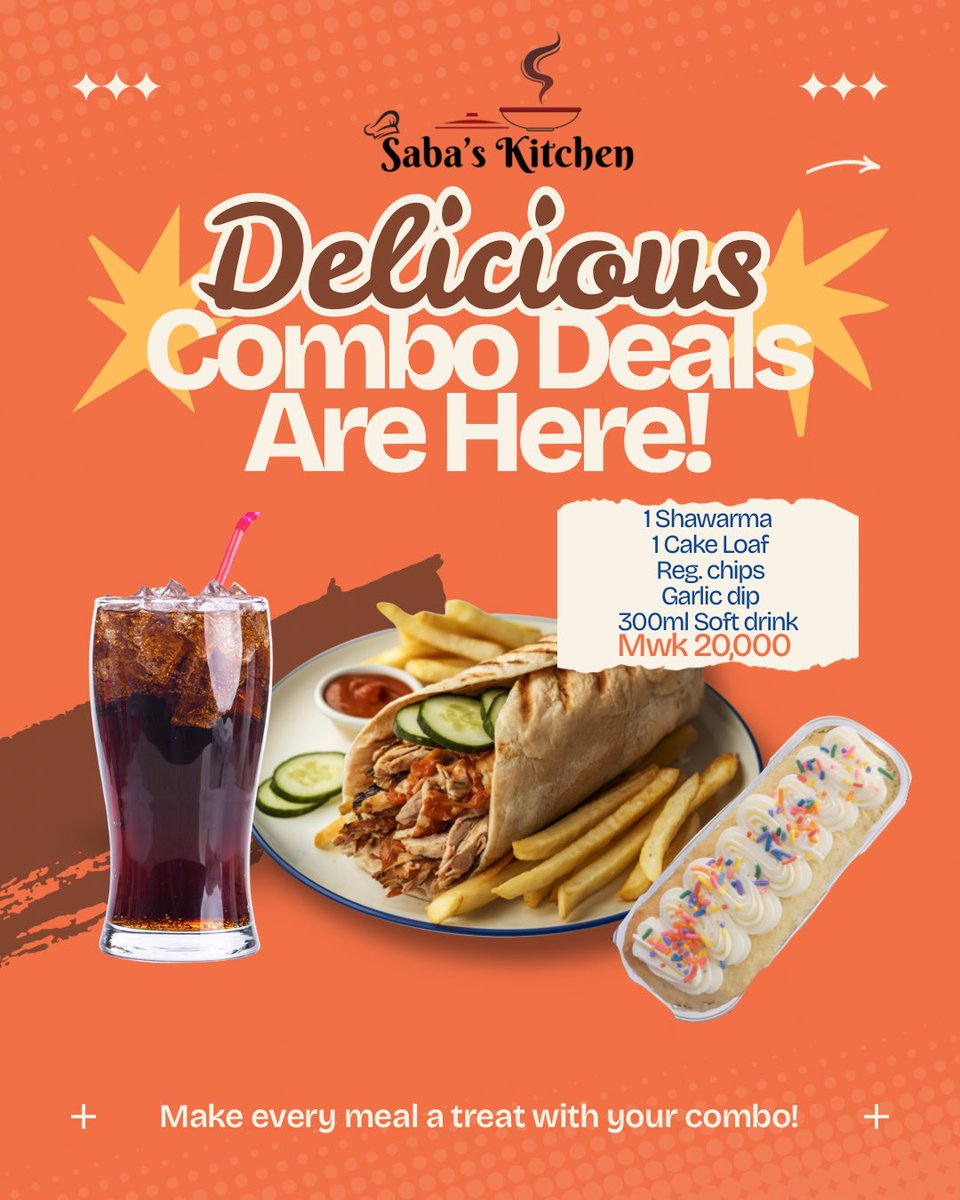 sabas_kitchen's tweet photo. Combo deals for limited time! 
0990162502 
#twittermw https://t.co/YrmFmHKv3K