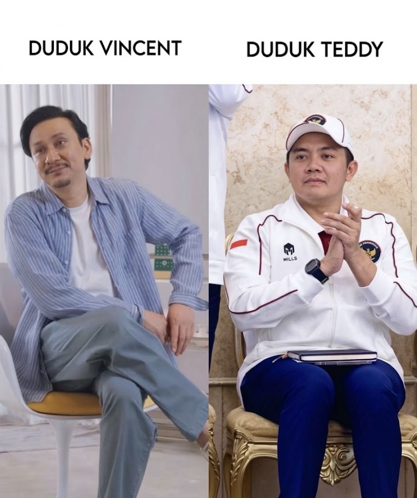 ipansepentin's tweet photo. Duduk Vincent vs Duduk Teddy https://t.co/Uc7d42Xwlc