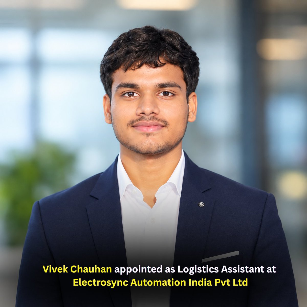 Electrosync2025's tweet photo. We’re pleased to welcome Vivek Chauhan to Electrosync Automation India Pvt. Ltd. as our new Logistics Assistant!🎉
Here’s wishing you a rewarding journey and a bright future with Electrosync!🚀
#ElectrosyncAutomation #NewJoining #WelcomeAboard #LogisticsAssistant #NewBeginnings https://t.co/IiT99i4BPV