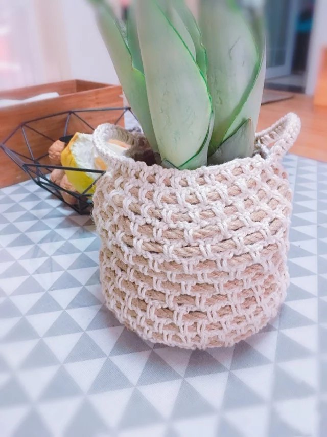 flyfc075590's tweet photo. Just finished my tiny woven macramé plant hanger  so proud of this cozy handmade touch for my desk!， https://t.co/UrcSKELVnS