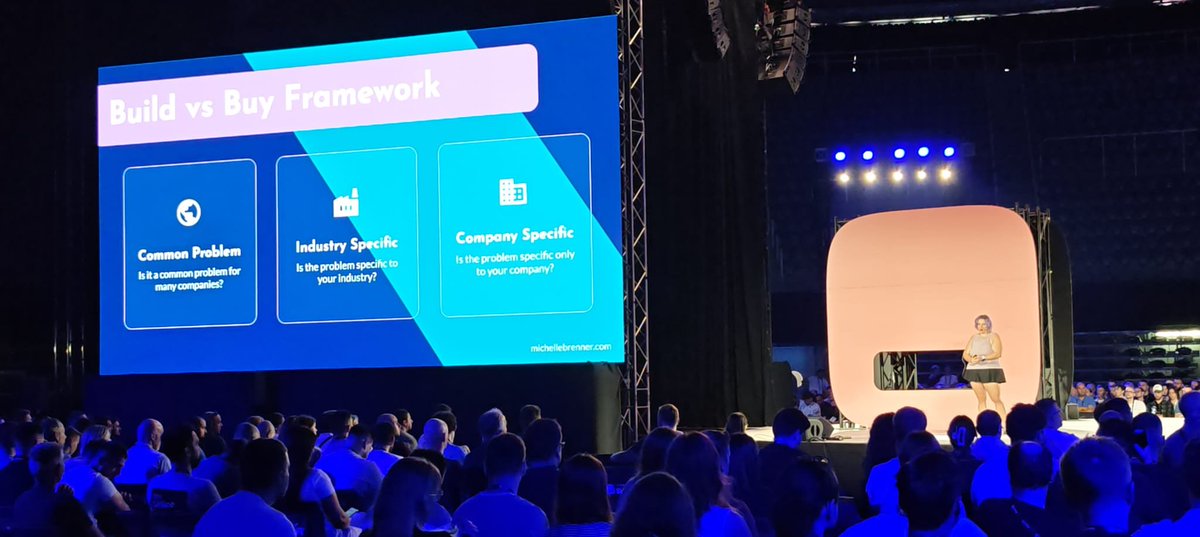 InfobipShift's tweet photo. How does a senior engineer decide what to invest time into building?

"If it's an industry problem - buy it. If it's a you problem - build it", says @netflix's Michelle Brenner.

#ShiftConference https://t.co/AvrJx2ozoe