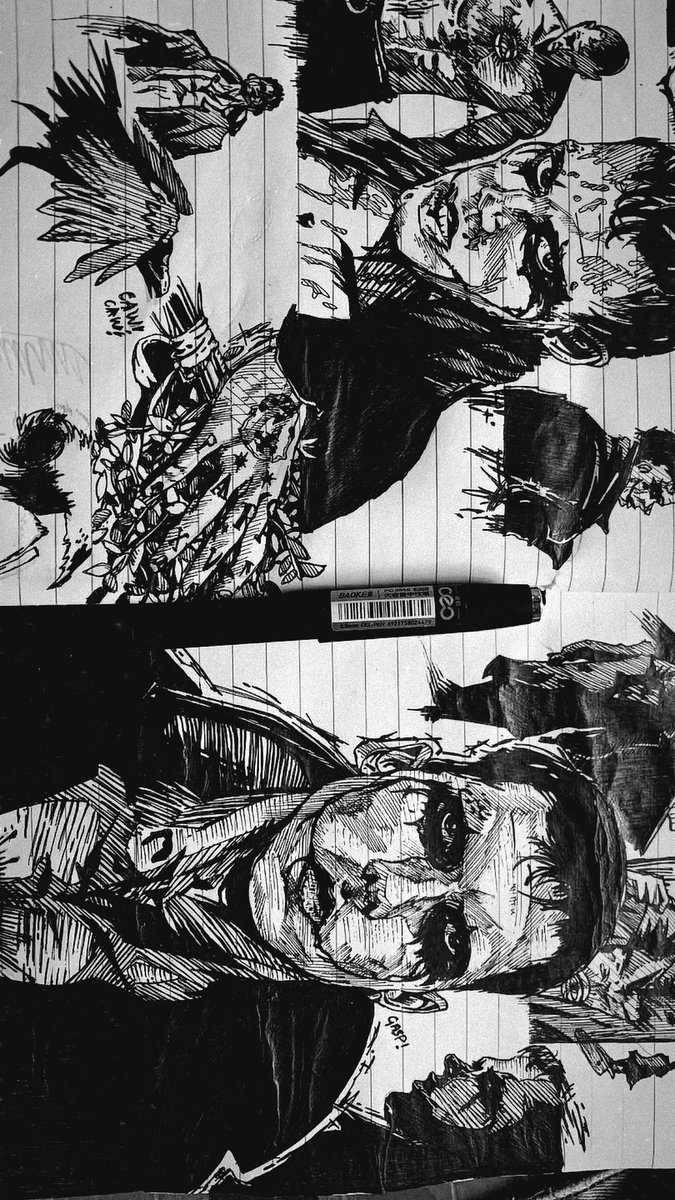 9intGabe's tweet photo. I drew 🕷️SPIDERPUNK and THE CROW🐦‍⬛ https://t.co/bMs7A5fPaD