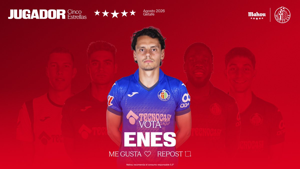 futbolmahou's tweet photo. RT o ♥ si @EnesUnal16 ha sido el #JugadorCincodeCinco del @GetafeCF en agosto. (1/5) https://t.co/xYteCGbn0V