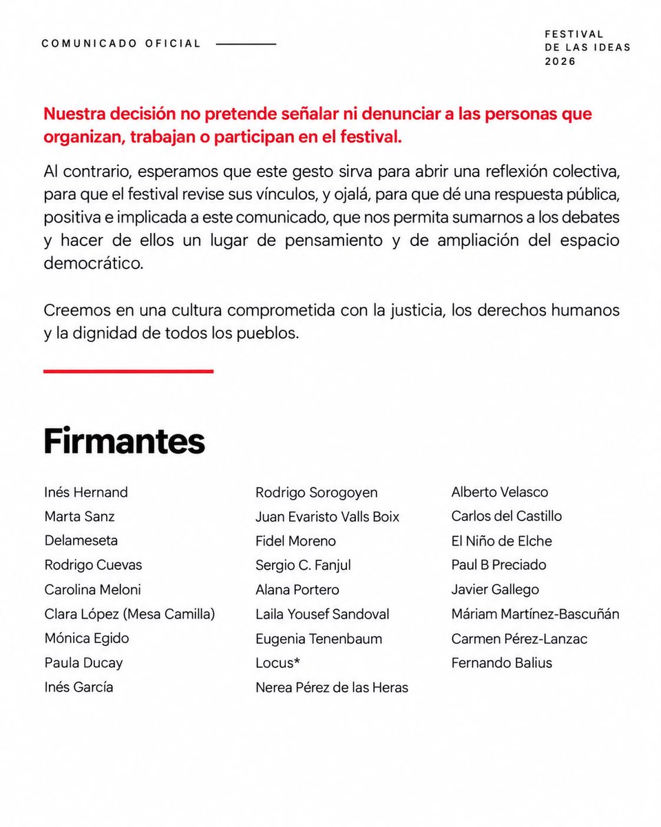 carnecrudaradio's tweet photo. Un grupo de participantes hemos decidido cancelar nuestra participación en el Festival de las Ideas, mientras siga siendo patrocinador del evento la compañía de seguros alemana, Allianz, que es el mayor comprador mundial de bonos del Estado de Israel, y por tanto financia el genocidio, la ocupación y el apartheid en curso.
BOICOT A ISRAEL