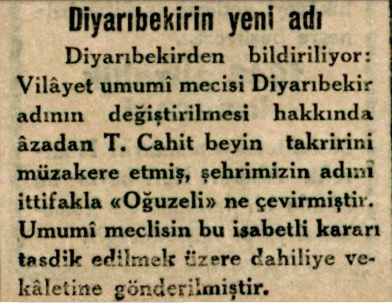 mustafarmagan's tweet photo. Meğer Diyarıbekir'in ismi, Diyarbakır olmadan önce OĞUZELİ yapılmış. https://t.co/hKxz7HhSWb