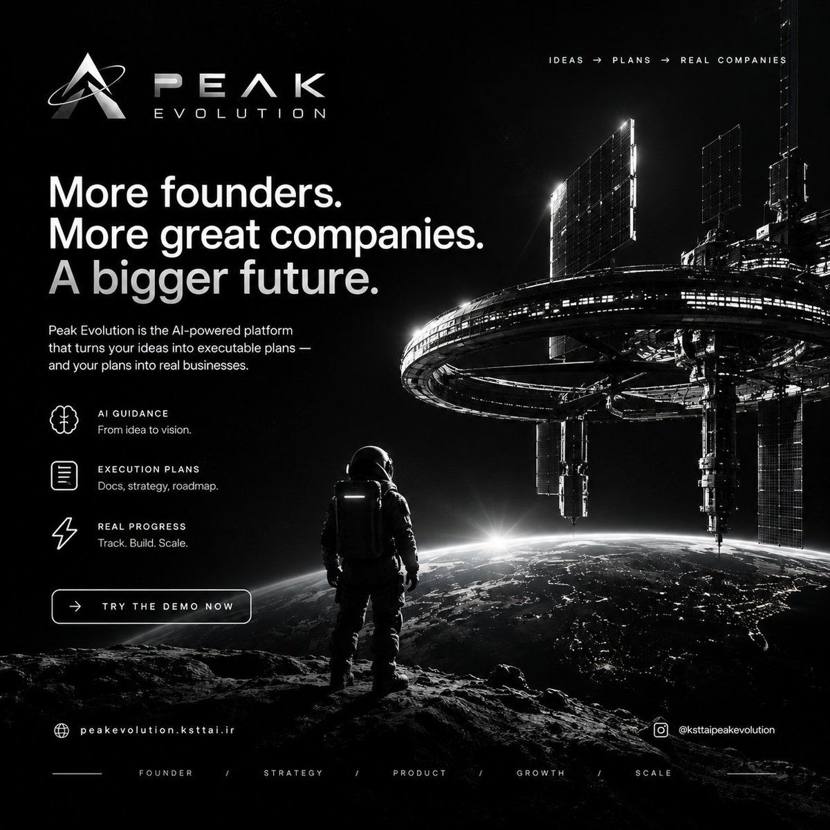 Kst_tai's tweet photo. Your idea is only the beginning.
The difficult part is turning an idea into something real.

IDEA -> VISION → STRATEGY → EXECUTION → COMPANY

More structured execution.

Try it. 

https://t.co/P9zKntIMBB
@ksttaipeakevolution

#PeakEvolution #tech #AI #Entrepreneurship #Startup https://t.co/H470tk3lVj