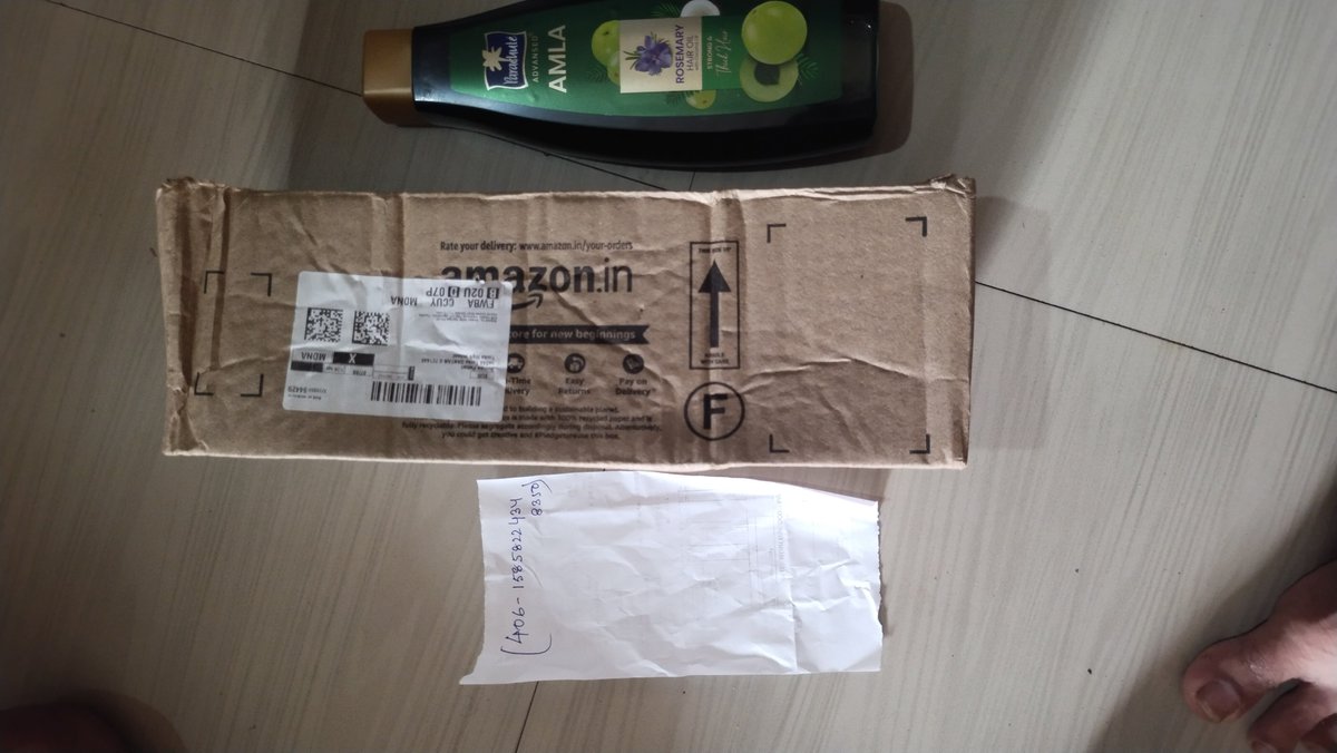 purna12487's tweet photo. @AmazonHelp sir Amazon se parasoot hair oil 500ml 2 pack Liya tha but mujhe 1 pack mila hai
Order id -40615858224348350
Order date -3 sep 2026
Price -117+117
Mob-7811949059
Rumpa Pahari 
Please check kijiye aur refund kijiye https://t.co/Lg3KsyvZzp