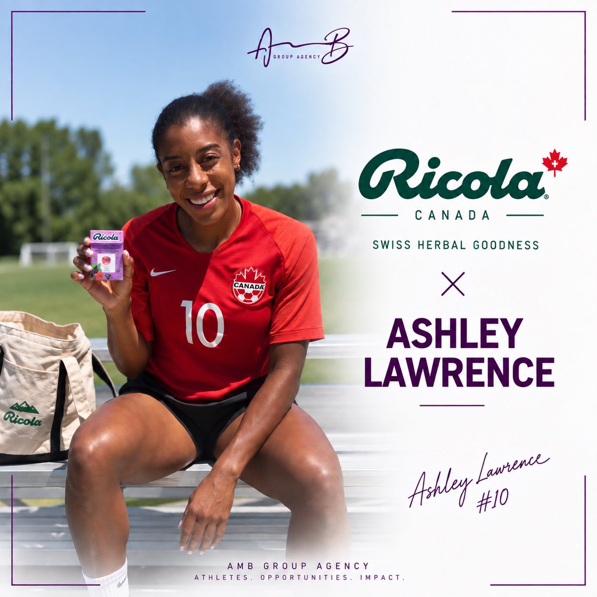 Amb_GroupAgency's tweet photo. Ashley Lawrence × Ricola Canada 🇨🇦

Proud to have brought this partnership together.

#TeamAMB https://t.co/qAbxV9btEE