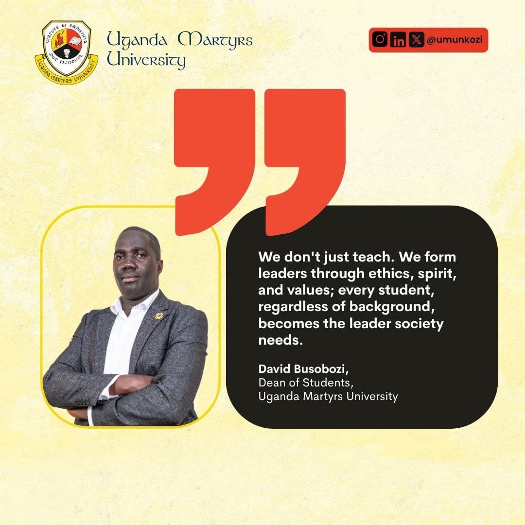 umu_nkozi's tweet photo. "We don't just teach. We form leaders society needs."
β Dean of Students, Uganda Martyrs University
Full message later today.
Have a UMU story? Share it under #MyUMUJourney or reach us at pro@umu.ac.ug / +256 781 630351.
#MyUMUJourney #FormedToLead https://t.co/eYNVdeVgQj