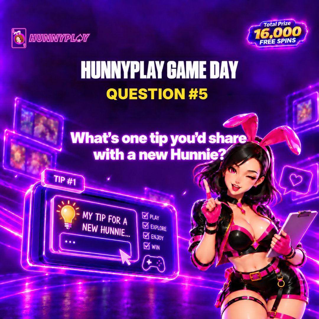 HunnyPlay_'s tweet photo. 🎮 HUNNYPLAY GAME DAY — FINAL QUESTION

💡 What’s one tip you’d share with a new hunnie?

🎁 Total Reward: 250 Free Spins No Deposit
⏰ Deadline: 10:00 AM, September 17 (UTC)

How to join:

> Follow + Like + Repost
> Reply with your tip + your HunnyPlay username
> Tag 1 friend to join the final question
> Must have completed at least one deposit

Share something you wish you knew when you first joined HunnyPlay. 👀

And remember: this may be the final question, but Game Day isn’t over until the Final Prize Pool! 🏆

Add your HunnyPlay username and tag a friend in any incomplete replies now to keep your Game Day streak valid for the 15K FS pool. 
👉 Question #1: https://t.co/tYL7XJX6XA
👉 Question #2: https://t.co/3hVEsS6tWZ
👉 Question #3: https://t.co/8iflNzBBaG
👉 Question #4: https://t.co/LrnSlGGbrt

#HunnyPlay #HunnyPlayGameDay