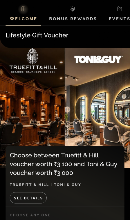 smartspendcode's tweet photo. 🚨 Times Black cardholders, check your app!

There's a nice little change to the welcome benefit. 👀

You can now choose between:

💈 Truefitt & Hill voucher worth ₹3,100
💇 Toni & Guy voucher worth ₹3,000

My Toni & Guy voucher went unused earlier, so this is a great change

This means now we have 3 Truefitt & Hill vouchers with this card. 😄