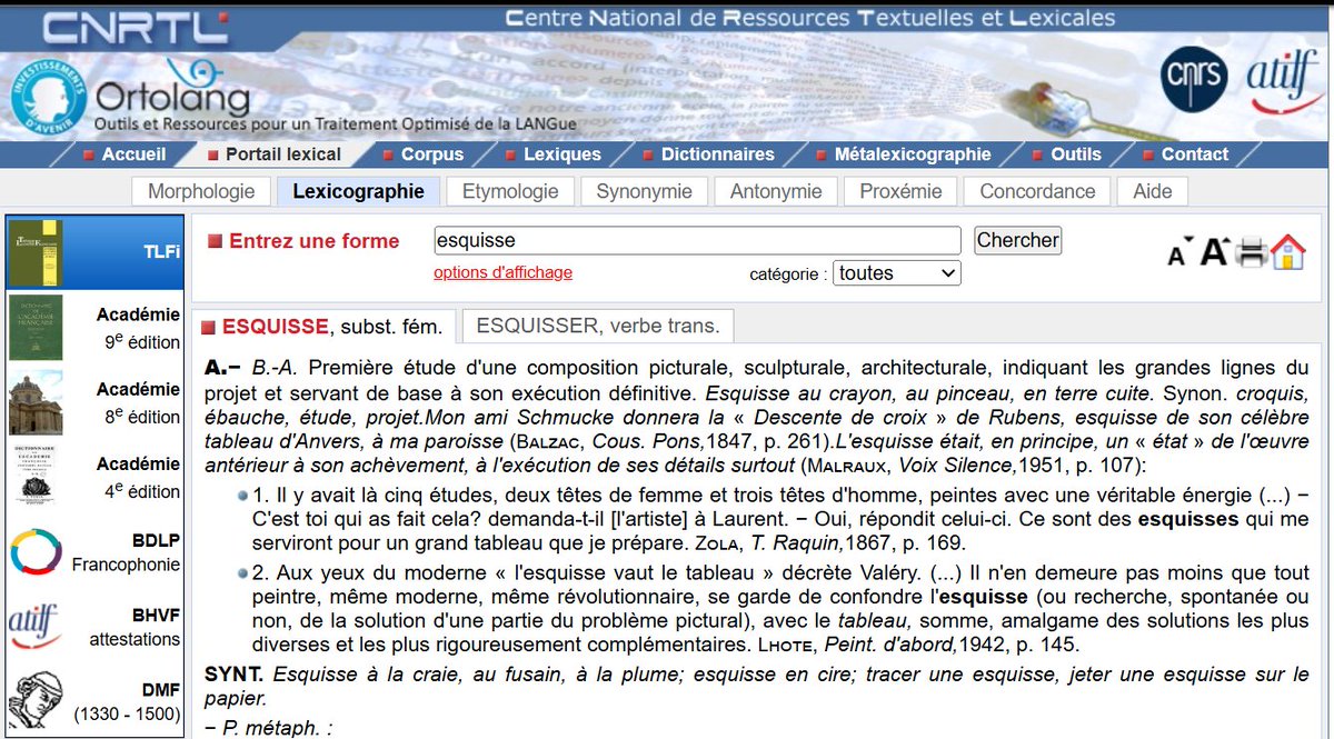 filmedforher's tweet photo. l'interface du CNRTL (centre national de ressources textuelles et lexicales) est passée d'un site des années 2000 tout mimi et plein de belles couleurs à un site mode sombre vibe-codé au possible à l'IA et je n'ai PERSONNE à qui en parler https://t.co/znPsoD58xj