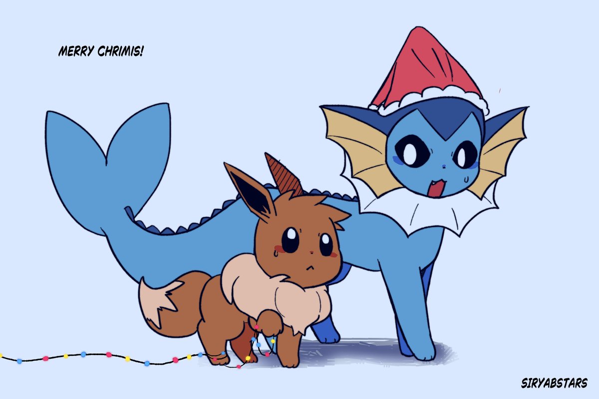 Siryabstars's tweet photo. merry christmas! #vaporeon #eevee #pokemonㅤㅤㅤ https://t.co/xkVfOHFqJR