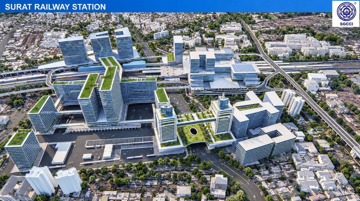 gujarat_plus_'s tweet photo. This is how Surat Railway Station will look like 🔥🔥 https://t.co/HLCnkb763w