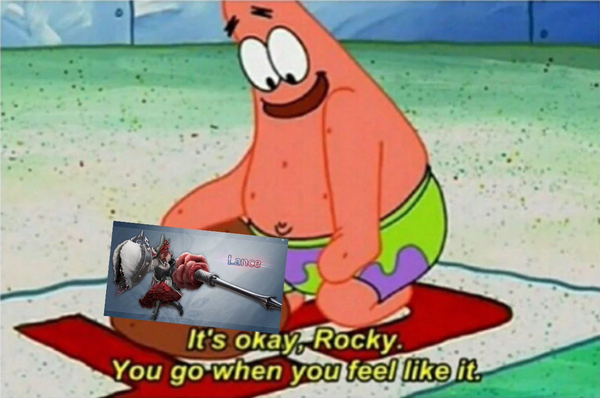 Wesley_0450's tweet photo. @monsterhunter Me and 3 other Lance mains after seeing this: https://t.co/1x39O18ZVa
