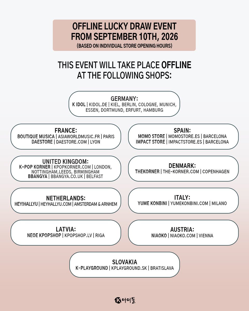 kidol_official's tweet photo. OURII! @official_artms are back with their album “HYPER EGO” and our EUROPE LUCKY DRAW OFFLINE EVENT is about to start! ✨🩷

Offline Sales Start: September 18th, 2026 until sold out! https://t.co/amfccVJuky