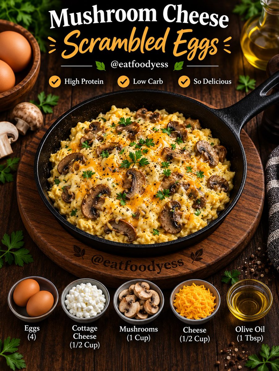 SundayVixkpze's tweet photo. Healthy Egg Recipes

Four delicious, high-protein egg recipes that are easy to make and perfect for a healthy breakfast. 1. Sausage Cheddar Scrambled Eggs 
Ingredients: 4 eggs, ½ cup cottage cheese, ½ cup shredded cheddar, ½ cup cooked sliced https://t.co/zSQqLLca4Z