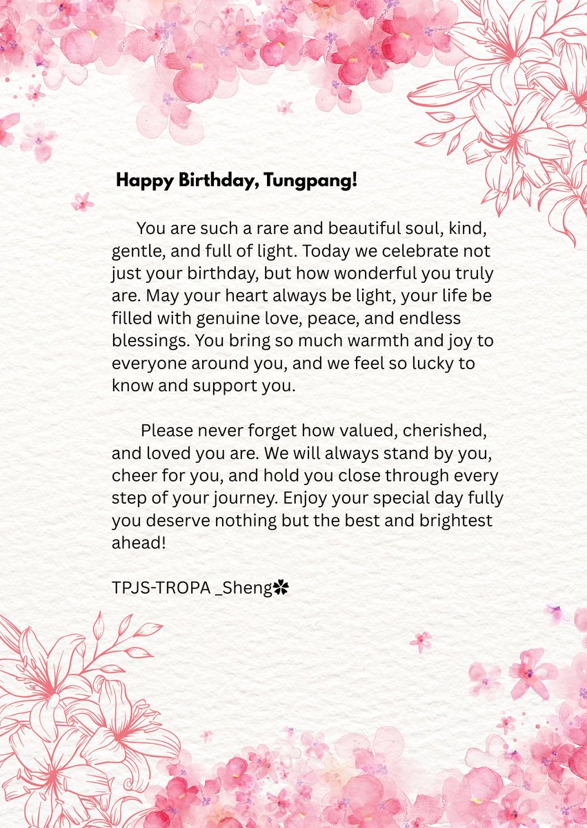 tpjs_tropa's tweet photo. 🌸🌷🩷

LOVE BLOOMS AROUND TP
#28thEndlessLoveTungpang https://t.co/bEJcbxb7M1