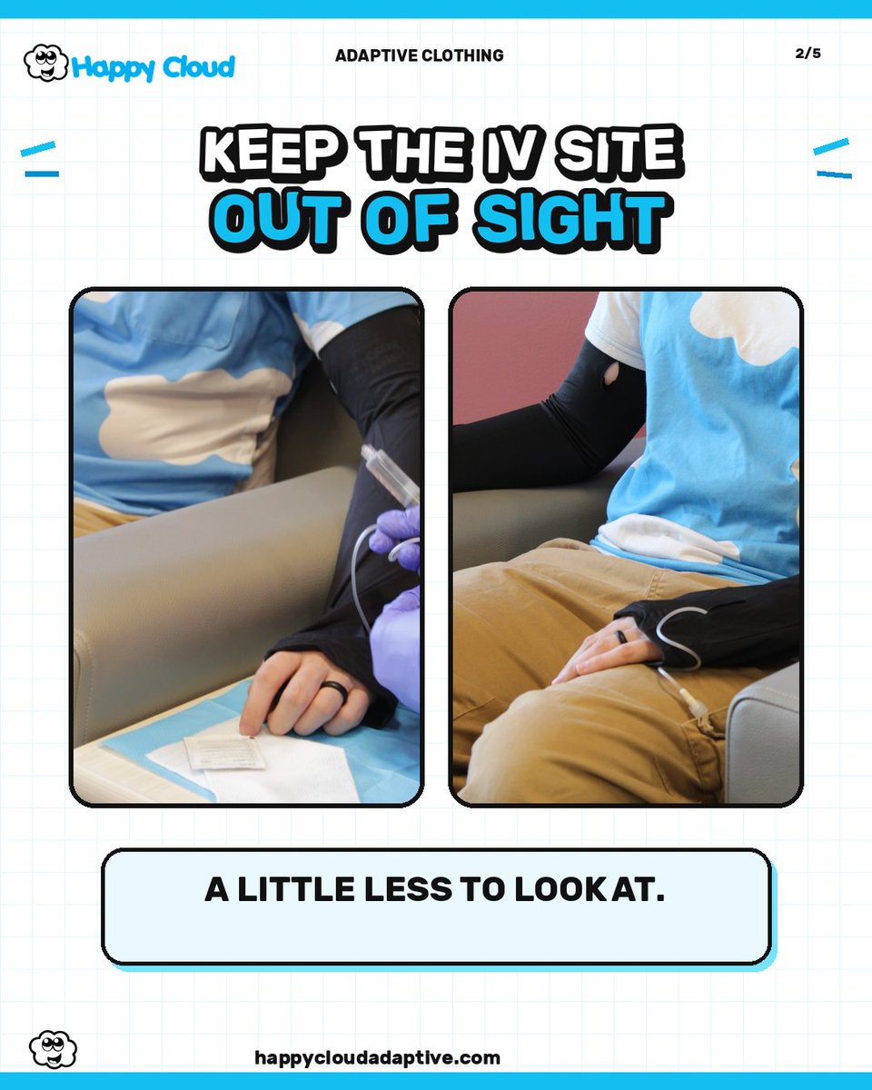 Happycloudadapt's tweet photo. Needles make you feel woozy—or do you just prefer not to see the IV site? 💙

Happy Cloud IV Covers offer soft, stretchy coverage that helps conceal IV sites while keeping access easy during infusion days.

https://t.co/R30vKSjmvP

#AdaptiveClothing #InfusionDay https://t.co/JprTMigo2t