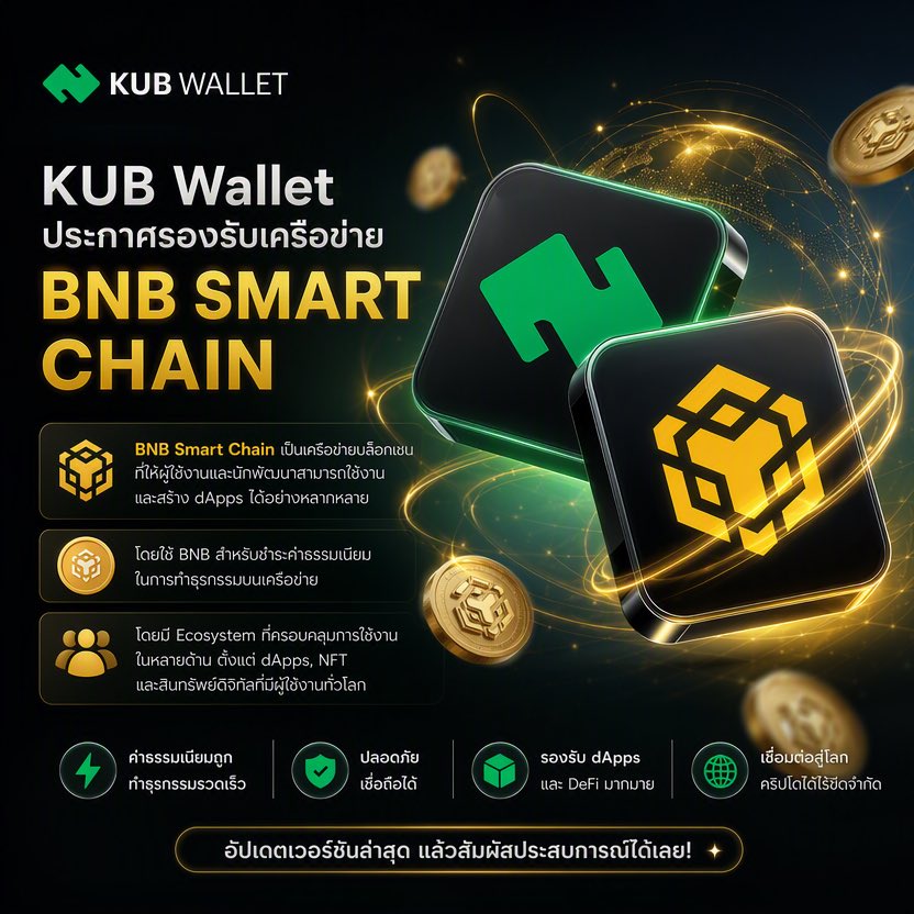 PromStockerDAO's tweet photo. KUB Wallet เปิดประตูสู่โลก BNB Smart Chain
สัมผัสประสบการณ์ Web3 ที่เหนือระดับ เชื่อมต่อสู่ dApps, NFT และสินทรัพย์ดิจิทัลใน Ecosystem ระดับโลก พร้อมใช้ BNB สำหรับค่าธรรมเนียมธุรกรรมบนเครือข่าย
#KUBWallet #BNBSmartChain #Web3 https://t.co/4gxJLpLtZB