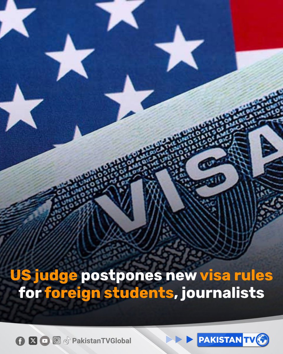 PakTVGlobal's tweet photo. A US federal judge on Monday postponed implementation of a Trump administration policy that would impose stricter limits on how long foreign students and journalists can study or work in the United States.
#US #TrumpAdministration #ForeignStudents #Journalists #PakistanTV https://t.co/vMku845UaY