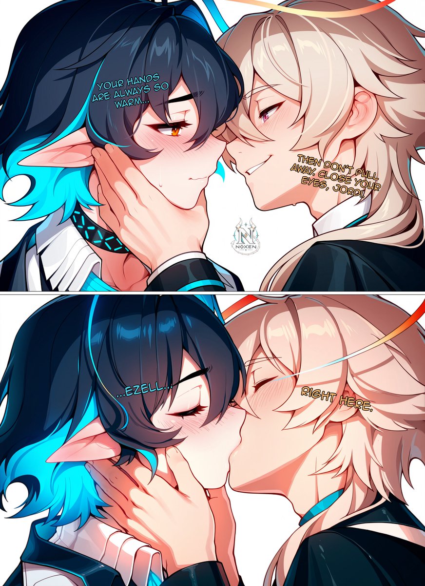 NoxenGen's tweet photo. Ohh~ so this is how Lumen and Enforcer spend their quiet moments? 👀

About time one of them made a move… and what a move it was~

#Lumen #Enforcer #Arknights #BoysLove https://t.co/NQgidlKR1a
