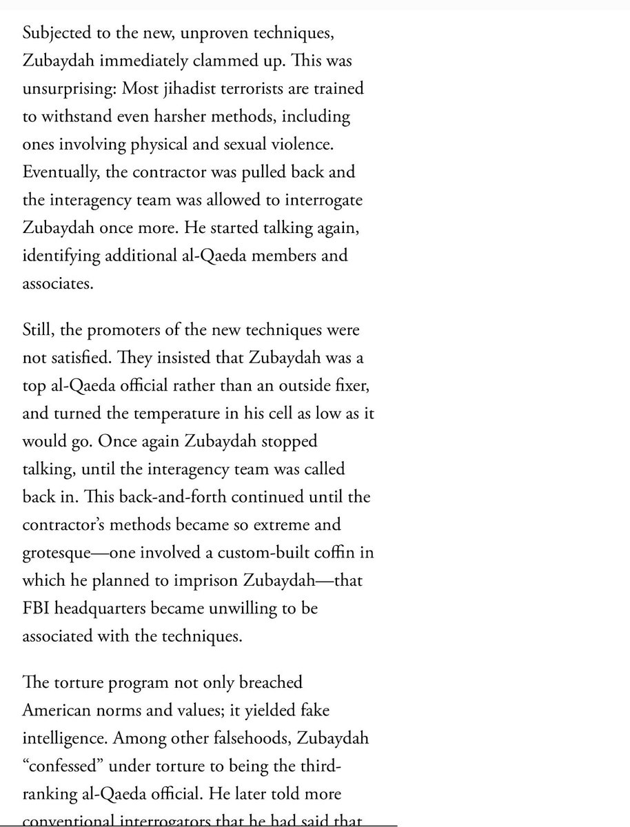 MonicaLMarks's tweet photo. @DrewPavlou Regardless of your emotions, you should understand that the torture program failed *on its own presumed merits* because it yielded fake intelligence — this played a key role in launching our failed Iraq war.

To understand that more, read Ali Soufan’s piece &amp; book Black Banners. https://t.co/E99a3lOw1d