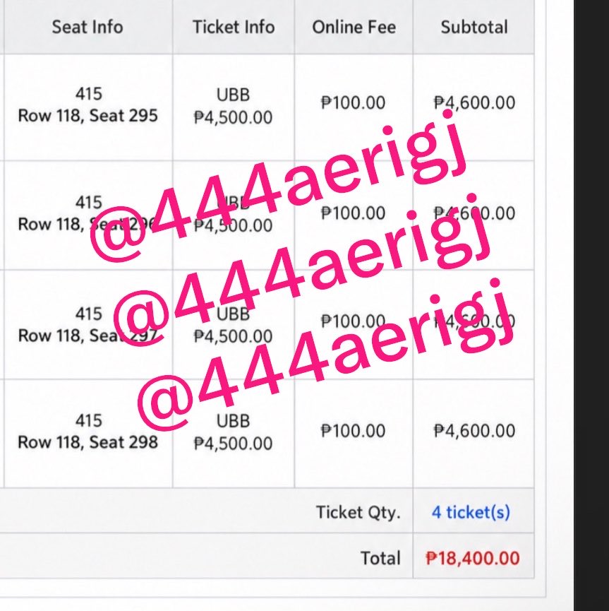 444aerigj's tweet photo. wts lfb ph 

 Bruno mars concert ticket ph

—2 UBB TICKETS
—PAYO only, prio will take both 
—₱4,800 each only 🫶🏻 

Just DM me! 

#BrunoMars
#BrunoMarsinManila 
#BrunoMarsTourPH https://t.co/Lec54mdZS7