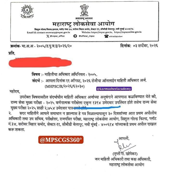 Tonyakaironman's tweet photo. @BaliramDoleyINC राज्यसेवा 2025 , मुख्य परीक्षा 2754 उमेदवार पात्र मात्र परीक्षा दिली फक्त 1394 ने 1360 विद्यार्थी अनुपस्थित होते.... वर्णनात्मक परीक्षेला एवढी मोठी अनुपस्थिती विद्यार्थ्यांचं कल दर्शवतो के ते वर्णनात्मक परीक्षा पद्धत आस्विकार करत आहेत. https://t.co/065GeUMzVy