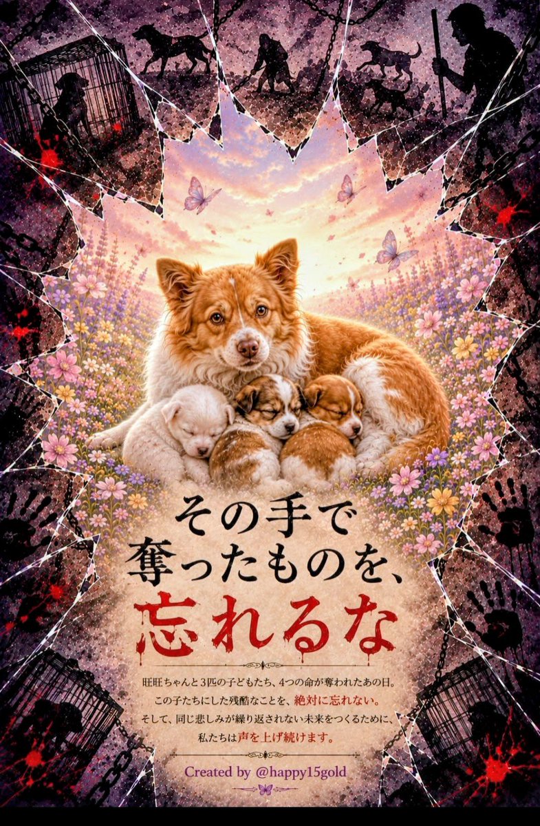 KyLdh0927's tweet photo. どうすれば犯人を追い詰められるのか。
どうすれば、旺旺たちにしたことの責任を取らせられるのか。
今もどこかで食事をし、暖かい場所で眠り、何事もなかったように生きている――
そう考えるだけで、怒りが込み上げてくる。
何事もなかったかのように生活しているとしても、私たちはこの事件を風化させない。
旺旺たちの命を奪った罪を、絶対に忘れない。
何事もなかったことなど、絶対にさせない。
逃げ続けることも、隠れ続けることも、絶対に許さない。
逃げ得など、絶対に許さない。
旺旺たちの命を、絶対に無意味にはさせない。
私たちは、声を上げ続ける。
旺旺たちの命を奪ったことを、絶対に忘れない。
動物虐待を、私たちは絶対許さない。
旺旺と約束したんだ‼️
#旺旺事件を許さない
#justiceforwangwang
#StopAnimalAbuse
#旺旺事件を風化させない