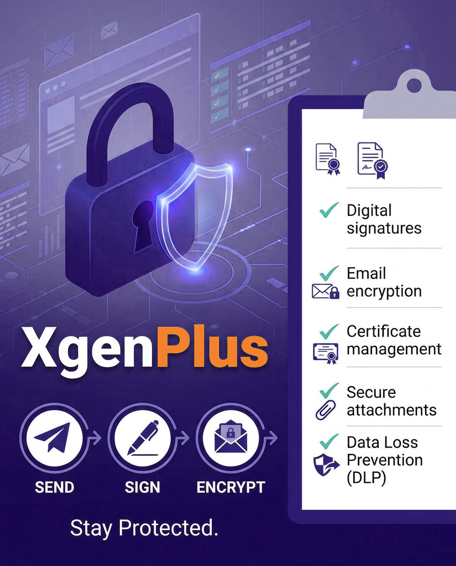 xgenplus's tweet photo. Your inbox holds more than emails. It holds your business. 🔐

Protect it with XgenPlus — with Email Encryption, S/MIME, PKI, DLP, MFA &amp; Data Sovereignty.

Don’t just host email. Secure your communication.

#XgenPlus #EmailSecurity #CyberSecurity #BusinessEmail https://t.co/saurq8w1NU