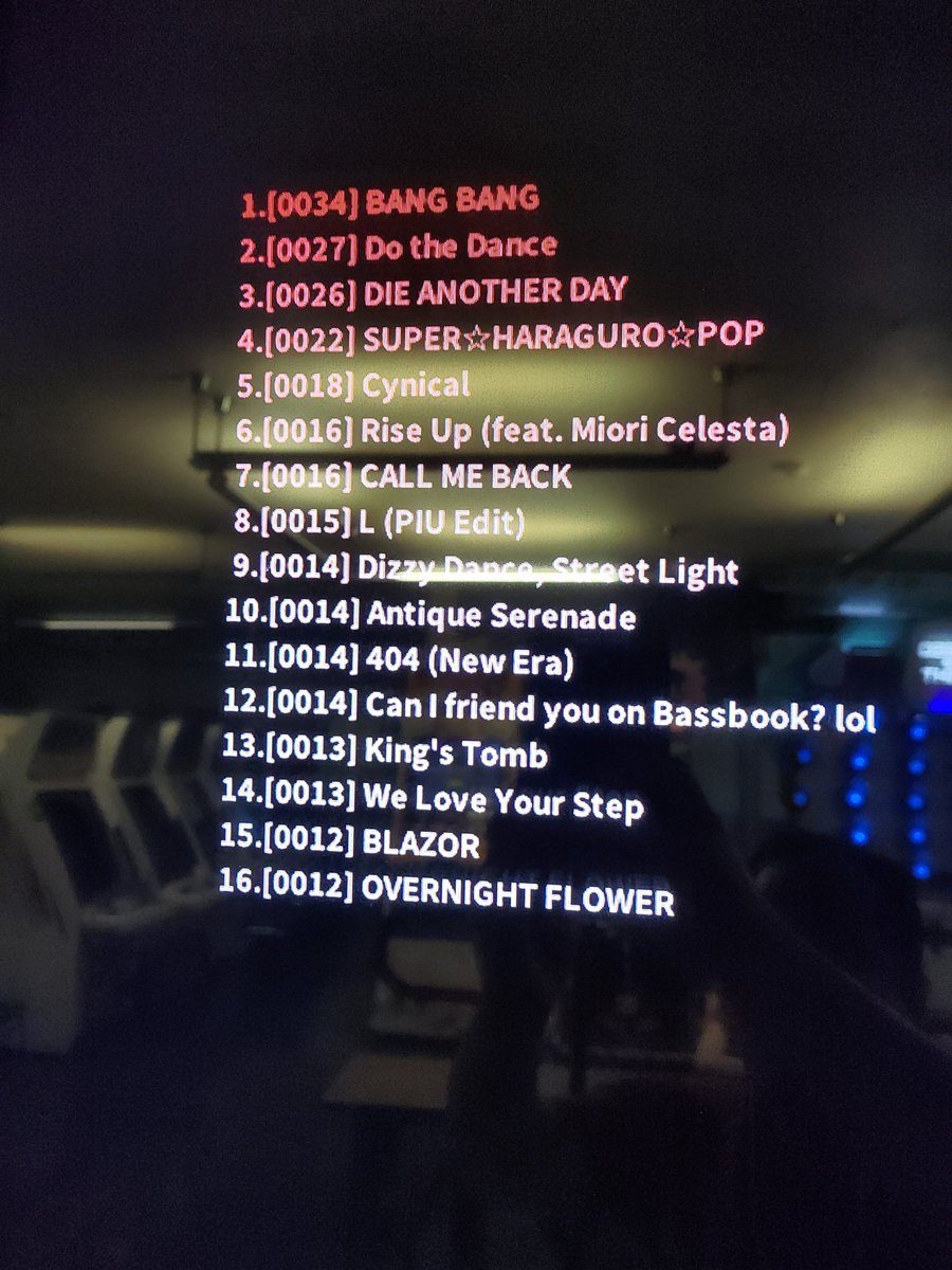 akkgmd's tweet photo. 稼働1週間経過後のバッセン選曲ランキング(クリア回数)、やっぱり初期位置にあると選ばれるものなんだなぁ https://t.co/f5r2avEjPp