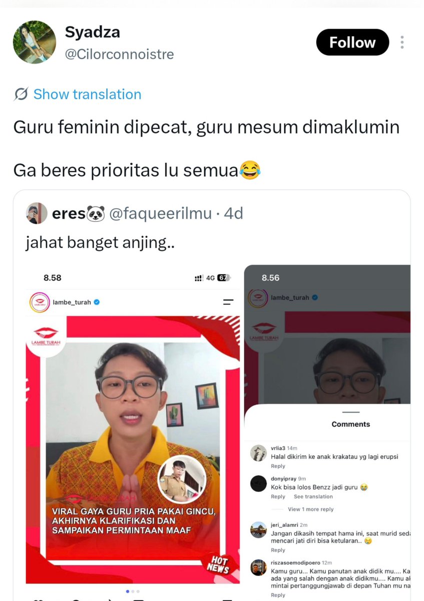 YayanIsHere's tweet photo. Yaudah gw tanya, yang maklumin guru cabul tu siapa, anjing? https://t.co/7RNKpXwJ2D